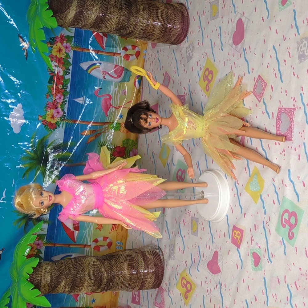 Bubble Fairy Barbie Pink and Yellow Fairy Dolls